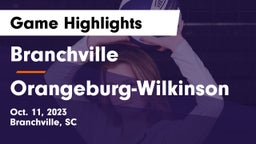 Branchville  vs Orangeburg-Wilkinson Game Highlights - Oct. 11, 2023