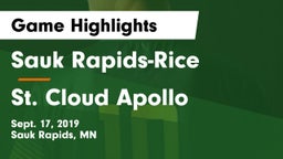 Sauk Rapids-Rice  vs St. Cloud Apollo  Game Highlights - Sept. 17, 2019