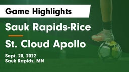 Sauk Rapids-Rice  vs St. Cloud Apollo  Game Highlights - Sept. 20, 2022