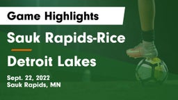 Sauk Rapids-Rice  vs Detroit Lakes  Game Highlights - Sept. 22, 2022