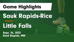 Sauk Rapids-Rice  vs Little Falls Game Highlights - Sept. 26, 2022