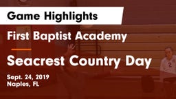 First Baptist Academy  vs Seacrest Country Day Game Highlights - Sept. 24, 2019