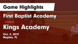 First Baptist Academy  vs Kings Academy Game Highlights - Oct. 4, 2019