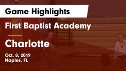 First Baptist Academy  vs Charlotte  Game Highlights - Oct. 8, 2019