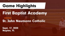 First Baptist Academy  vs St. John Neumann Catholic  Game Highlights - Sept. 17, 2020