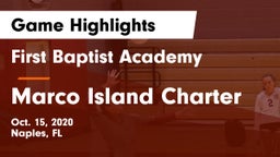 First Baptist Academy  vs Marco Island Charter Game Highlights - Oct. 15, 2020