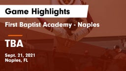 First Baptist Academy - Naples vs TBA Game Highlights - Sept. 21, 2021