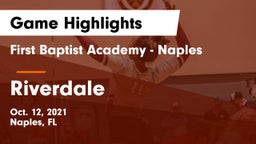 First Baptist Academy - Naples vs Riverdale  Game Highlights - Oct. 12, 2021