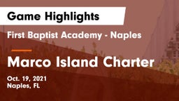 First Baptist Academy - Naples vs Marco Island Charter Game Highlights - Oct. 19, 2021