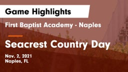 First Baptist Academy - Naples vs Seacrest Country Day Game Highlights - Nov. 2, 2021