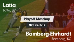 Matchup: Latta vs. Bamberg-Ehrhardt  2016