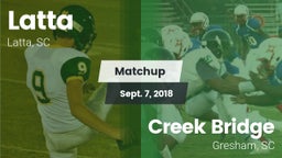 Matchup: Latta vs. Creek Bridge  2018