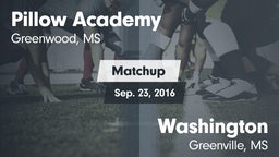 Matchup: Pillow Academy vs. Washington  2016