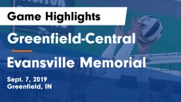 Greenfield-Central  vs Evansville Memorial Game Highlights - Sept. 7, 2019