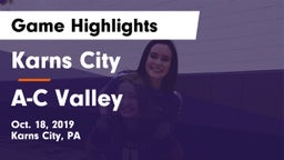 Karns City  vs A-C Valley Game Highlights - Oct. 18, 2019