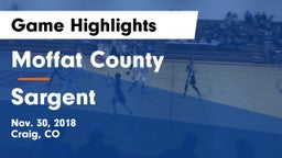 Moffat County  vs Sargent  Game Highlights - Nov. 30, 2018