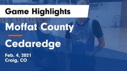 Moffat County  vs Cedaredge  Game Highlights - Feb. 4, 2021