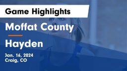Moffat County  vs Hayden  Game Highlights - Jan. 16, 2024