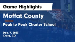 Moffat County  vs Peak to Peak Charter School Game Highlights - Dec. 9, 2023