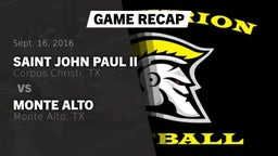Recap: Saint John Paul II  vs. Monte Alto  2016