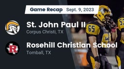 Recap: St. John Paul II  vs. Rosehill Christian School 2023