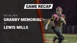 Recap: Granby Memorial  vs. Lewis Mills HS 2015
