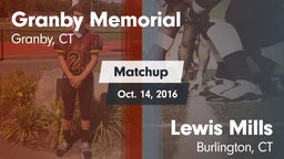 Matchup: Granby Memorial vs. Lewis Mills  2016