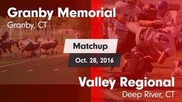 Matchup: Granby Memorial vs. Valley Regional  2016