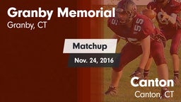 Matchup: Granby Memorial vs. Canton  2016