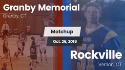 Matchup: Granby Memorial vs. Rockville  2018