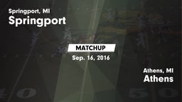 Matchup: Springport vs. Athens  2016