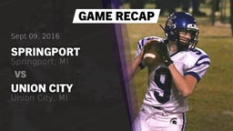 Recap: Springport  vs. Union City  2016