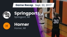 Recap: Springport  vs. Homer  2017