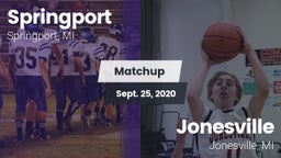 Matchup: Springport vs. Jonesville  2020