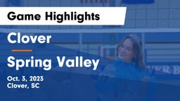 Clover  vs Spring Valley Game Highlights - Oct. 3, 2023
