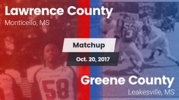 Matchup: Lawrence County vs. Greene County  2017