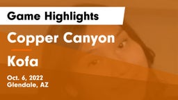 Copper Canyon  vs Kofa  Game Highlights - Oct. 6, 2022