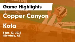 Copper Canyon  vs Kofa Game Highlights - Sept. 12, 2023
