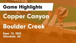 Copper Canyon  vs Boulder Creek  Game Highlights - Sept. 15, 2023
