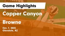Copper Canyon  vs Browne  Game Highlights - Oct. 7, 2023