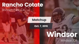 Matchup: Rancho Cotate vs. Windsor  2016