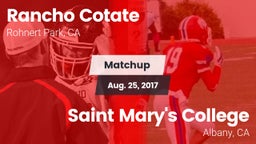 Matchup: Rancho Cotate vs. Saint Mary's College  2017