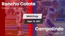 Matchup: Rancho Cotate vs. Campolindo  2017