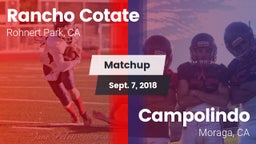 Matchup: Rancho Cotate vs. Campolindo  2018