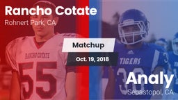 Matchup: Rancho Cotate vs. Analy  2018