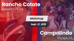 Matchup: Rancho Cotate vs. Campolindo  2019