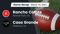 Recap: Rancho Cotate  vs. Casa Grande  2021