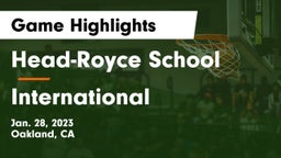 Head-Royce School vs International Game Highlights - Jan. 28, 2023