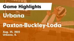 Urbana  vs Paxton-Buckley-Loda  Game Highlights - Aug. 25, 2022