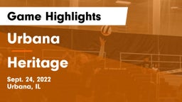 Urbana  vs Heritage  Game Highlights - Sept. 24, 2022